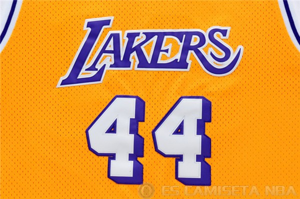 Camiseta West #44 Los Angeles Lakers Amarillo - Haga un click en la imagen para cerrar